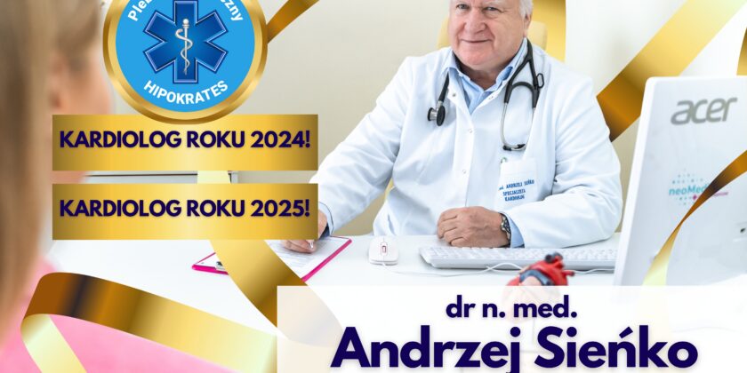 Kardiolog dr n. med. Andrzej Sieńko podczas konsultacji kardiologicznej w gabinecie Centrum Medycznego neoMedica w Poznaniu.