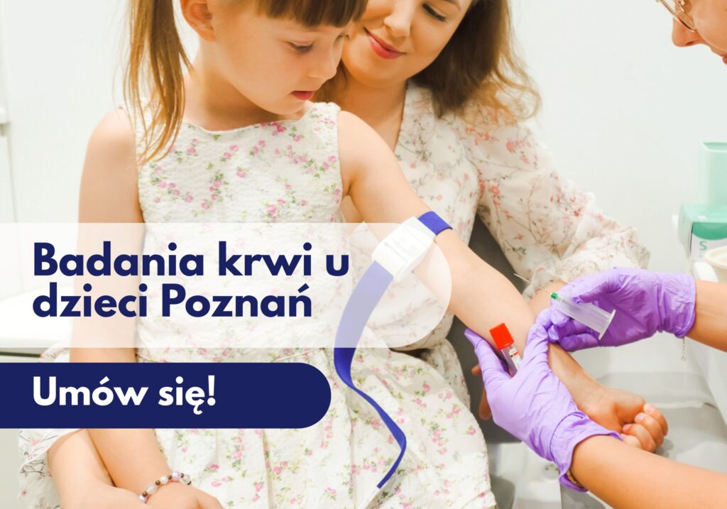 Pielęgniarka pobiera krew dziecku w Centrum Medycznym neoMedica w Poznaniu.